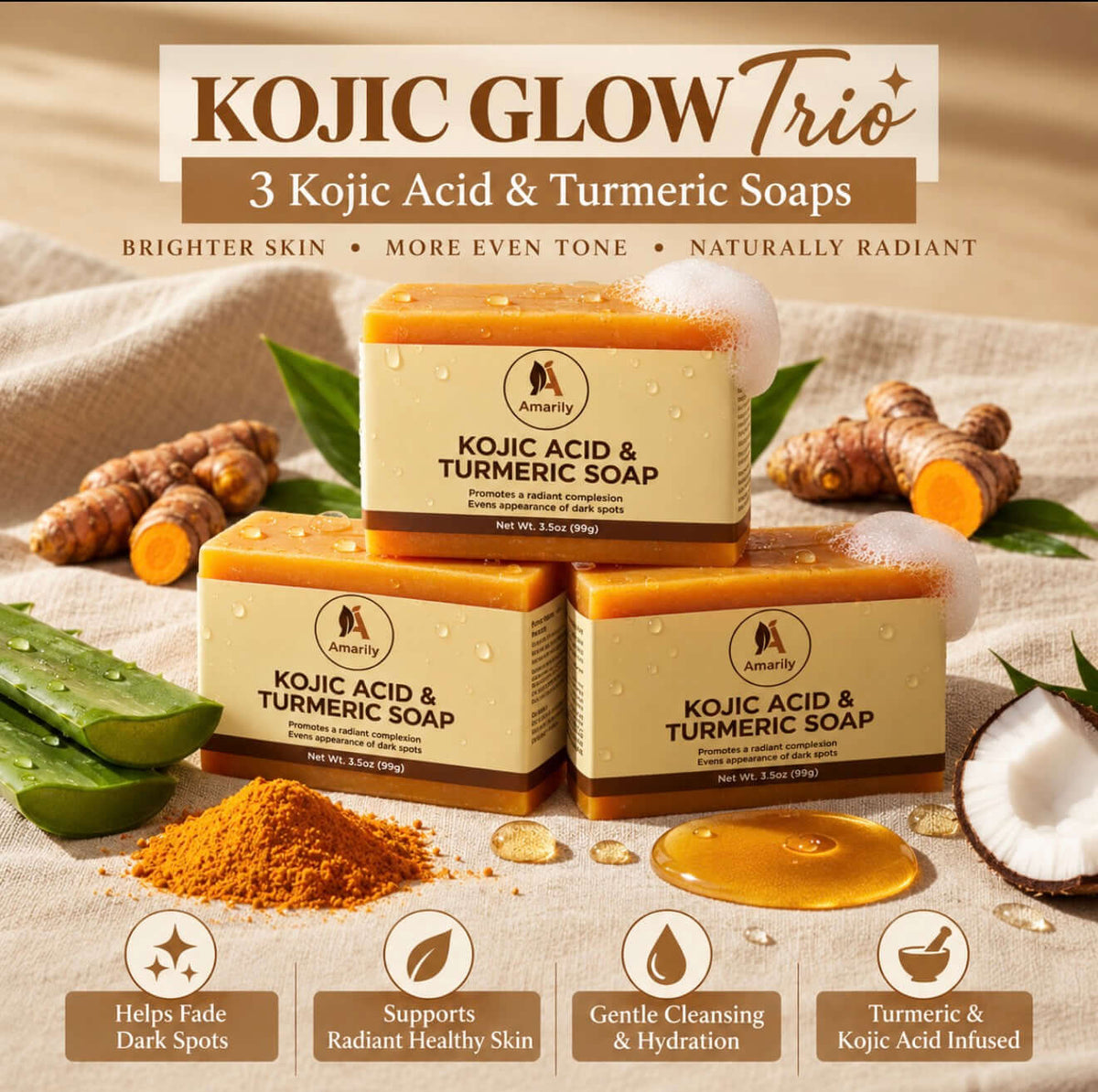 Kojic Acid & Turmeric Soap Bundle