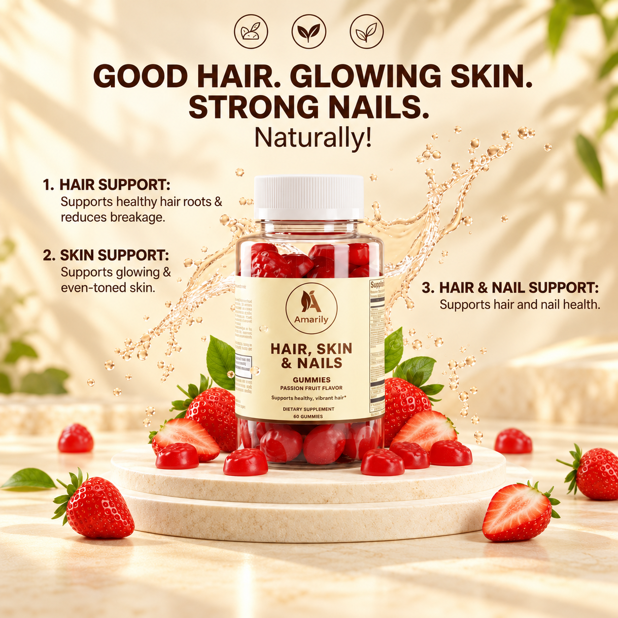 Hair Skin & Nails Gummies | Biotin