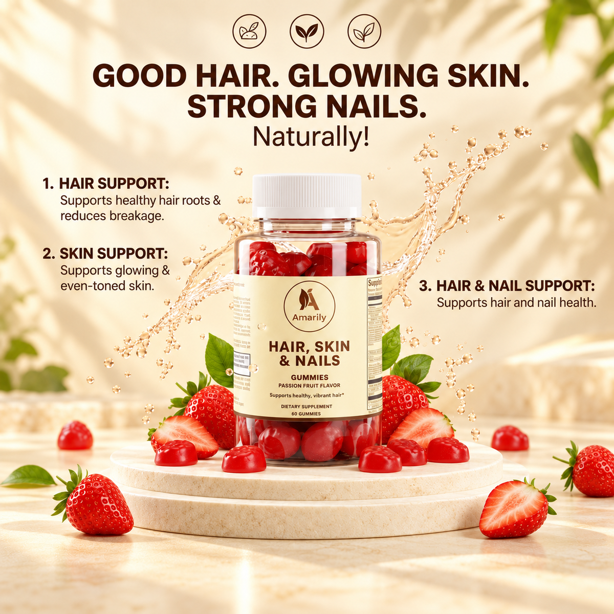 Hair Skin & Nails Gummies | Biotin