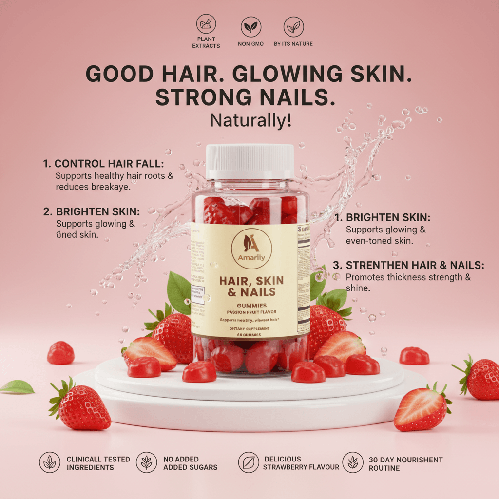 Hair Skin & Nails Gummies biotin beauty supplement for healthy hair, skin and nails