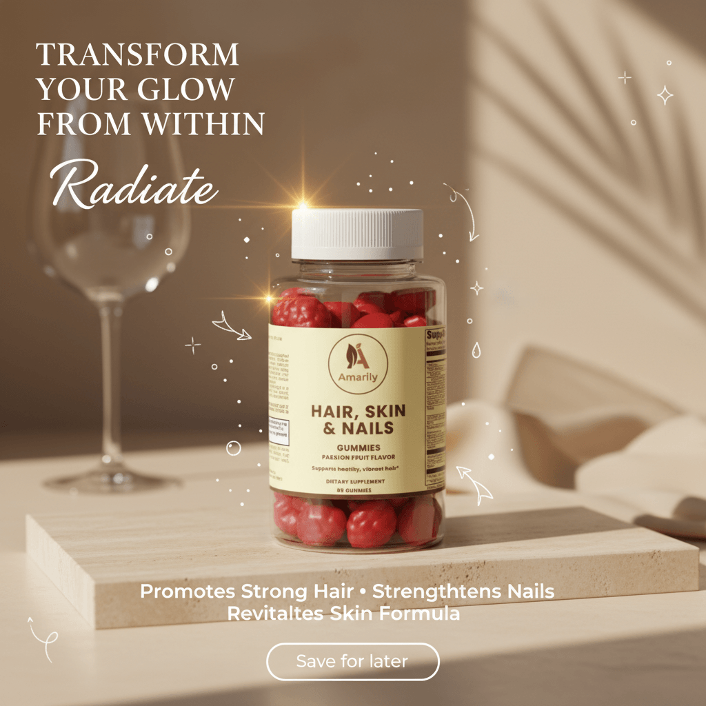 Hair Skin & Nails Gummies daily beauty supplement with biotin